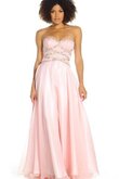 Robe de bal bretelles spaghetti col en forme de cœur en satin avec sans manches a-ligne