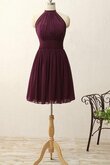 Robe demoiselle d'honneur moderne bref informel plissage avec sans manches