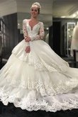 Abito da Sposa in Tulle Moda con Maniche Lunghe Radiosa Vintage