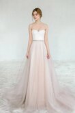 A-Line Herz-Ausschnitt Tüll Ärmellos extravagantes Brautkleid mit Rücken Schnürung