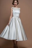 Abito da Sposa Semplice A-Line con Piega Sotto Ginocchio Vintage Formale E Informale