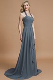 Robe demoiselle d'honneur naturel de dos nu de princesse en chiffon a-ligne