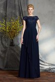 Kurze Ärmeln Reißverschluss Prinzessin A-Linie Chiffon Brautmutterkleid