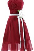 Vestido de Dama de Honor de Corte-A de Escote sin tirantes de Volantes Adorno con Cintas