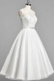 Robe de mariée plissé vintage en satin ceinture en étoffe avec perle