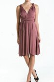 Ärmelloses Chiffon V-Ausschnitt prächtiges schlichtes knielanges Brautjungfernkleid
