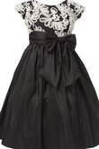 Abito da Cerimonia Bambini con Piega A Terra in Taffeta con Manica Corte largo con Applique