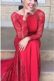 Juwel Ausschnitt Abendkleid mit Bordüre aus Spitze