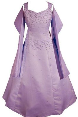 Empire Taille Taft A-Line bodenlanges Blumenmädchenkleid mit Jacke