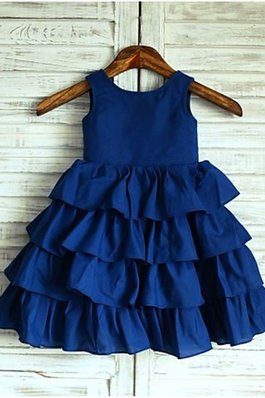 Abito da Cerimonia Bambini con Fiore Naturale Tondo A-Line con Seghettato