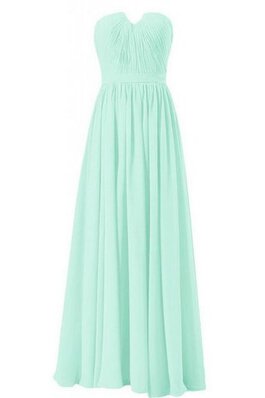 A linie Chiffon trägerloser Ausschnitt plissiertes Ärmelloses bodenlanges Brautjungfernkleid