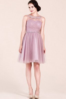 Abito da Cocktail con Piega A-Line con Criss-cross in Tulle Cerniera sogno