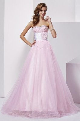 Ärmelloses Normale Taille Trägerlos Anständiges Quinceanera Kleid mit Herz-Ausschnitt