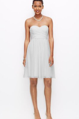 Abito Laurea con Criss-cross con Increspato Cuore Corto in Chiffon