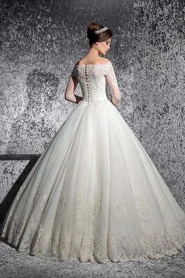 Robe de mariée vintage de mode de bal avec manche longue avec perle