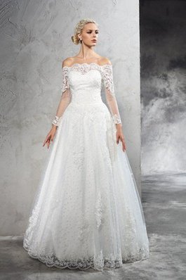 Abito da Sposa con Maniche Lunghe Elegante Fuori dalla spalla Lungo A Terra