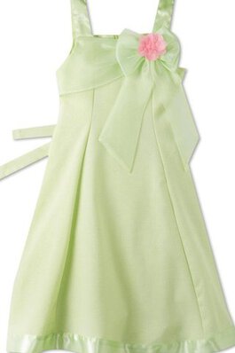 Robe de cortège enfant naturel avec sans manches avec nœud a-ligne