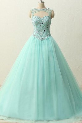 Abito Quinceanera Allacciato Ball Gown in Pizzo in Tulle Cuore in Organza