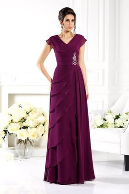 Empire Taille Kurze Ärmeln Reißverschluss A Linie Chiffon Brautmutterkleid