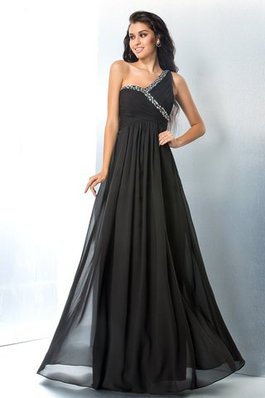 Robe de bal a-ligne avec chiffon avec perle longueur au ras du sol avec sans manches