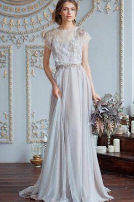 Robe de mariée nature jusqu'au sol avec chiffon avec perle trou de serrure