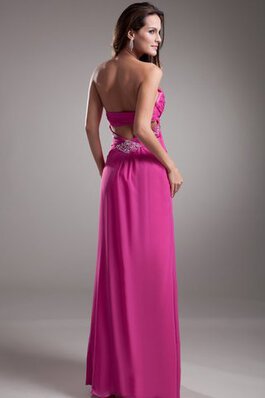 Robe de soirée de col en cœur avec perle en chiffon de tour de ceinture en haute