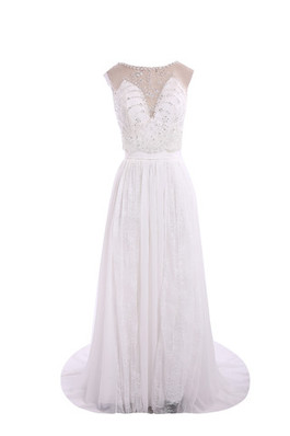 Robe de mariée moderne avec cristal de col bateau avec perle grandes bretelles