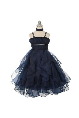 Robe de cortège enfant bretelles spaghetti ligne a en organza de lotus manche nulle