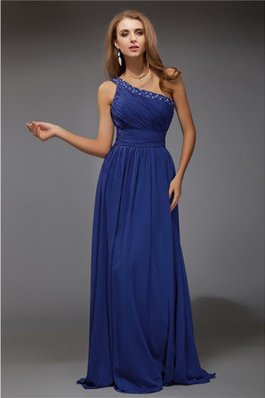 Robe de soirée longue avec perle manche nulle d'épaule asymétrique collant