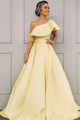 Robe de soirée de princesse d'épaule asymétrique de lotus exquis naturel