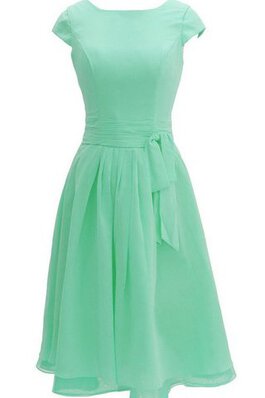 Robe demoiselle d'honneur plissé naturel avec gradins en chiffon a-ligne
