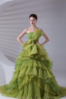 A-Linie trägerloser Ausschnitt Duchesse-Linie geschichtes Quinceanera Kleid mit Rüschen