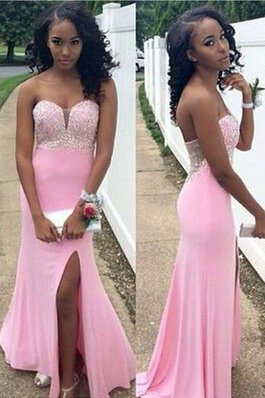 Moderno Vestido de Noche de Corte Sirena de Abalorio de Sin mangas de Escote Corazón