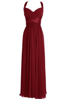 Queen neckline Ärmelloses A-Linie bodenlanges schlichtes Brautjungfernkleid