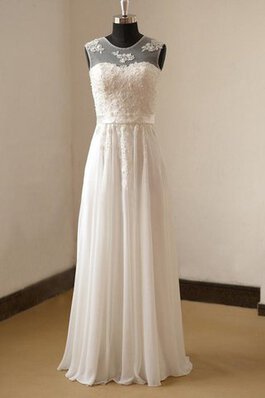 Juwel Ausschnitt plissiertes Vintage Chiffon extravagantes einfaches Brautkleid