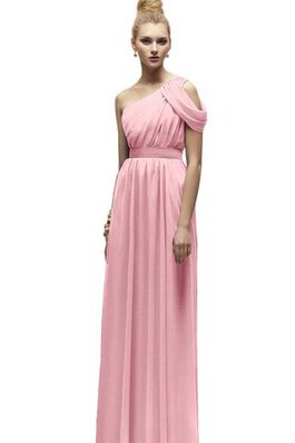 Ein Schulter Empire Taille Chiffon ewiges langes Brautjungfernkleid