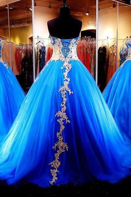 Abito Quinceanera in Pizzo Ball Gown con Maniche Lunghe Cerniera in pizzo Allacciato