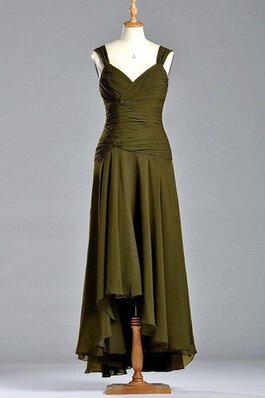 Robe demoiselle d'honneur de lotus de tour de ceinture empire de col en v a-ligne en chiffon