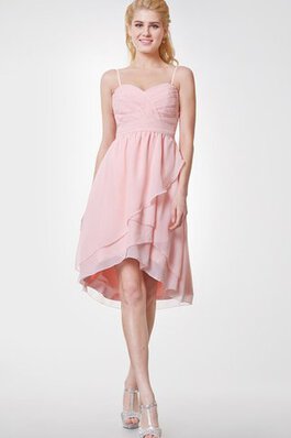 Robe demoiselle d'honneur plissage romantique de lotus avec zip bandouliere spaghetti