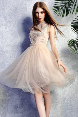 Abito Homecoming Lupetto in Tulle con Increspato Cerniera moda medievale