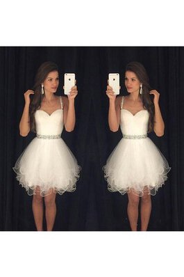 Abito da Sposa con Perline in Organza A-Line Formale E Informale Cuore con Increspature