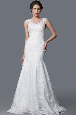 Robe de mariée grandiose facile manche nulle de traîne courte avec perle