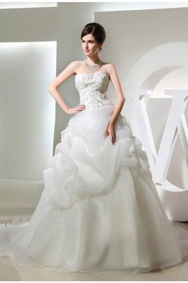 Vestido de Novia de Largo de Escote sin tirantes de Imperio Cintura de Sin mangas