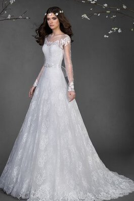 Robe de mariée modeste distinguee romantique a-ligne en tulle