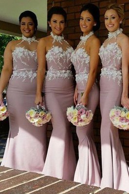 Vestido de Dama de Honor de Natural de Hasta el suelo de Sin mangas de Escote halter