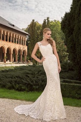 Abito da Sposa Spazzola Treno con Nastro in pizzo Sirena lusso con Applique