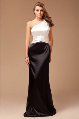 Vestido de Dama de Honor de Corte Recto de Largo de Un sólo hombro de Volante