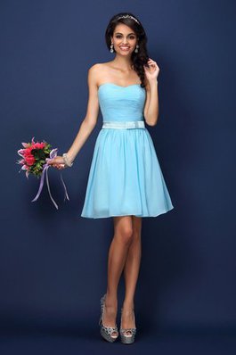 Robe demoiselle d'honneur plissage naturel en chiffon avec sans manches avec zip