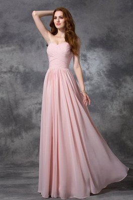 A-Line Reißverschluss Anständiges Bodenlanges Brautjungfernkleid aus Chiffon