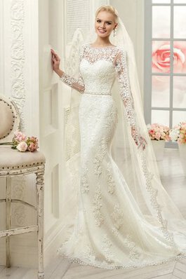 Robe de mariée elégant modeste impressioé de fourreau appliques